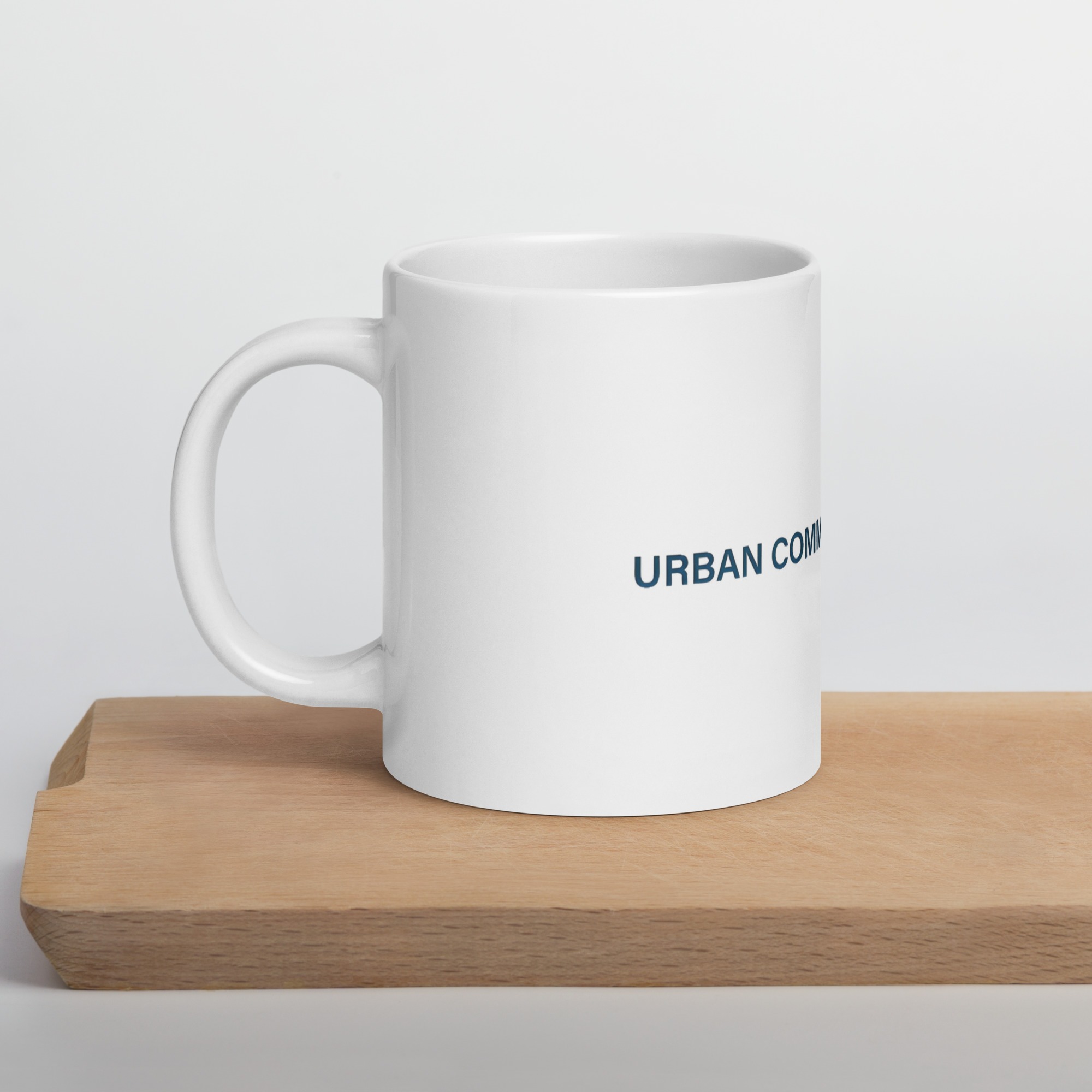White glossy mug